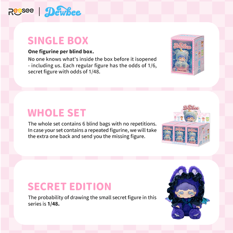 Dewbee Meeting My Younger Self Series: Sitting Plush Figure Blind Box – Cute Vinyl Face & Soft Stuffed Toy