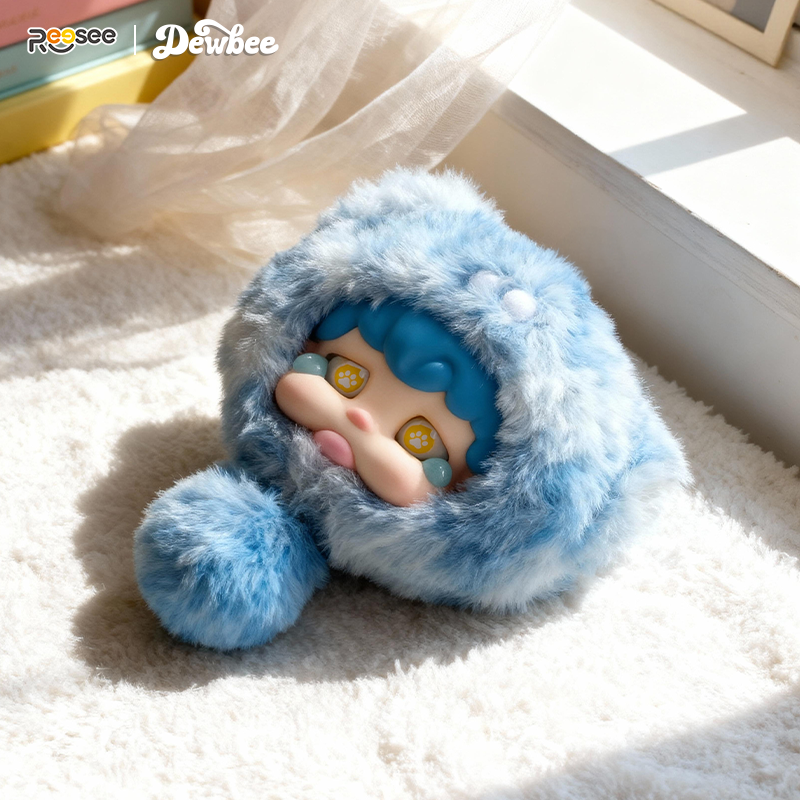 Dewbee Cat Fluff Series: Vinyl Face Plush Keychain Blind Box | Cute Stuffed Pendant for Girls & Collectors