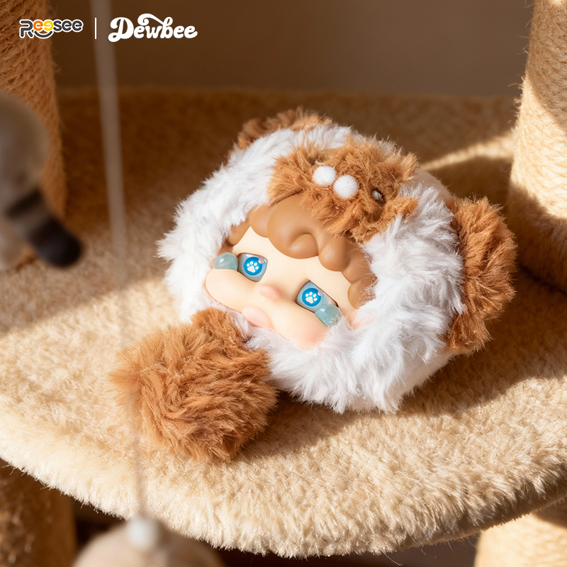 Dewbee Cat Fluff Series: Vinyl Face Plush Keychain Blind Box | Cute Stuffed Pendant for Girls & Collectors