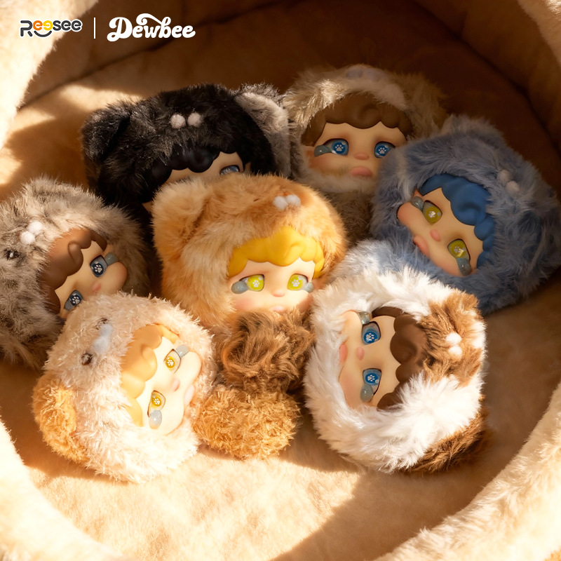 Dewbee Cat Fluff Series: Vinyl Face Plush Keychain Blind Box | Cute Stuffed Pendant for Girls & Collectors